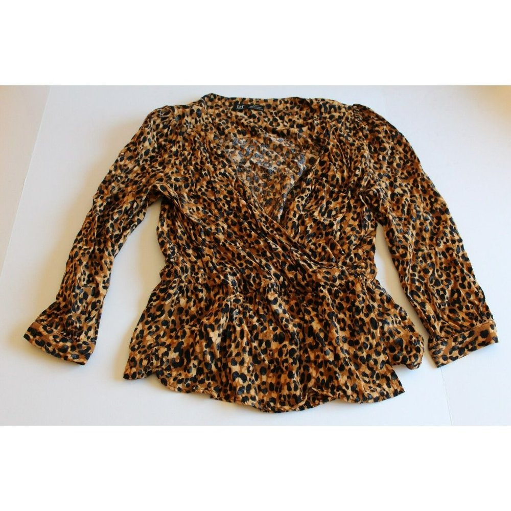 Zara‎ trf Collection Leopard Print Blouse Women's XS